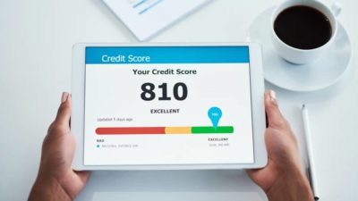 Excellent credit score result on tablet