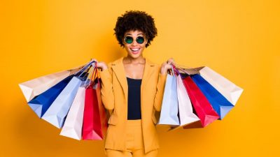 Lady with shopping bags